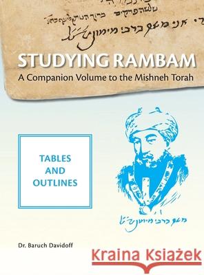 Studying Rambam. A Companion Volume to the Mishneh Torah.: Tables and Outlines. Volume 1. Baruch Bradley Davidoff, Shabsi Tayar 9781912744206 Rambam Press