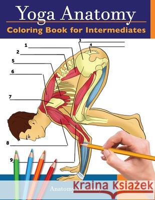 Yoga Anatomy Coloring Book for Intermediates: 50+ Incredibly Detailed Self-Test Intermediate Yoga Poses Color workbook Perfect Gift for Yoga Instructors, Teachers & Enthusiasts Anatomy Academy 9781914207013