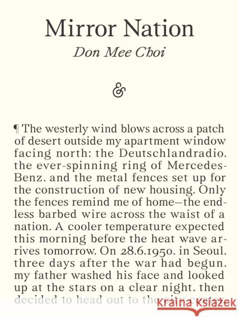 Mirror Nation Don Mee Choi 9781916751255 And Other Stories