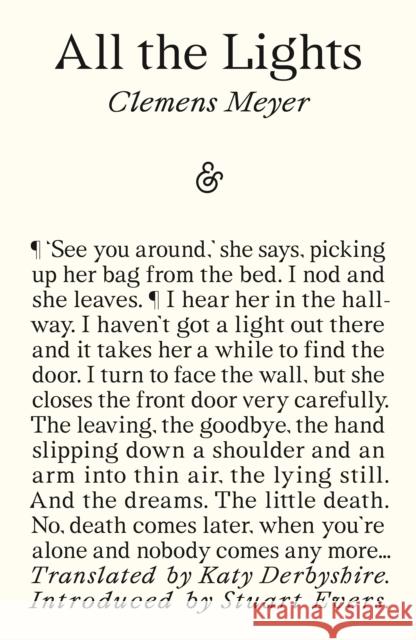 All The Lights Clemens Meyer 9781916751309 And Other Stories