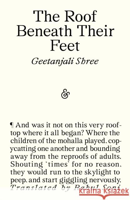 The Roof Beneath Their Feet Geetanjali Shree 9781916751392