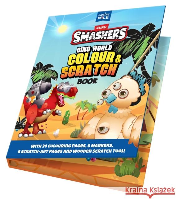 Smashers Dino World Colour and Scratch Book Creative Mile 9781923286757 Five Mile Us
