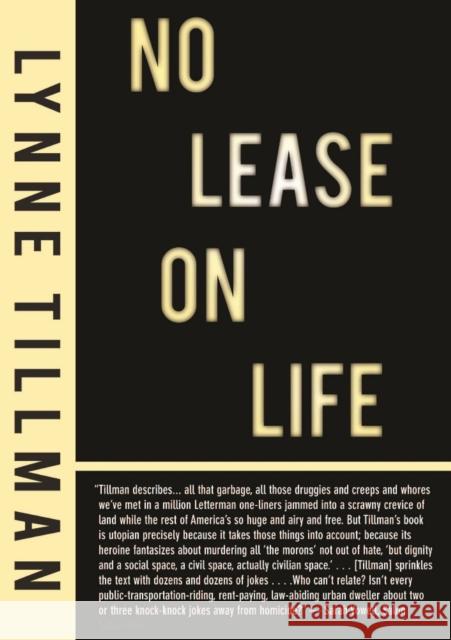 No Lease on Life Lynne Tillman 9781935869016 Red Lemonade