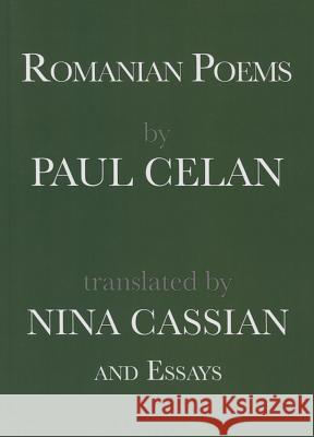 Romanian Poems Celan, Paul 9781937679491