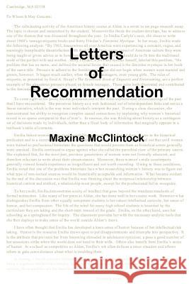 Letters of Recommendation Maxine McClintock 9781937828004