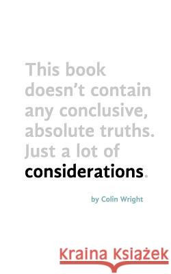 Considerations Colin Wright 9781938793806