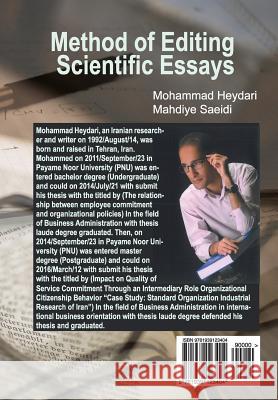 Method of Editing Scientific Essays Mohammad Heydari Mahdiye Saeidi 9781939123404 Supreme Century