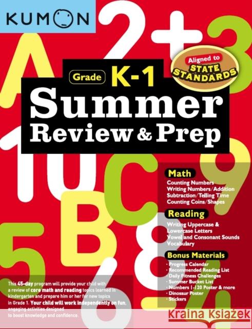 Summer Review and Prep K-1 Kumon 9781941082607 Kumon North America, Inc.