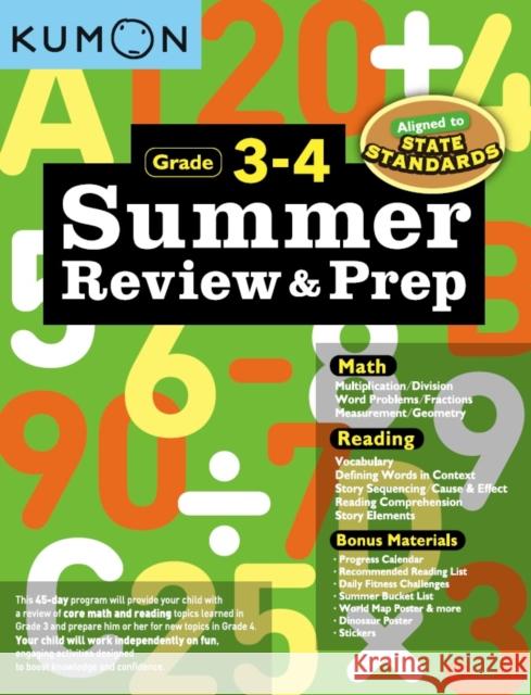 Summer Review and Prep 3-4 Kumon 9781941082638 Kumon North America, Inc.