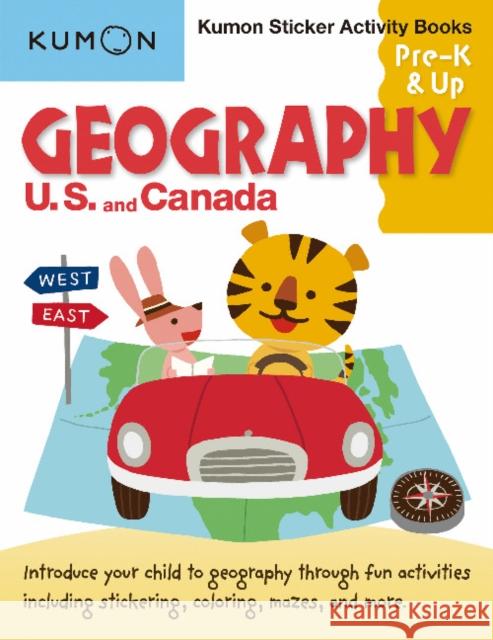 Geography: U.S. and Canada Sticker Activity Book Kumon 9781941082676