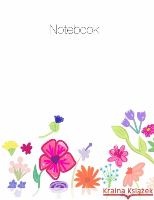 Notebook, Large, 8.5 X 11, Ruled + Grid Notes, Floral Cover Theme April Chloe Terrazas 9781941775332 Crazy Brainz