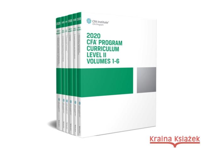 CFA Program Curriculum 2020 Level II Volumes 1-6 Box Set Cfa Institute 9781946442956 Wiley