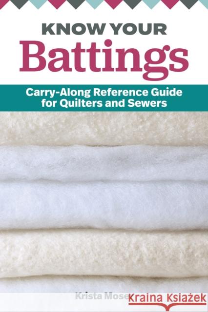 Know Your Battings: Carry-Along Reference Guide for Quilters and Sewers Moser, Krista 9781947163256