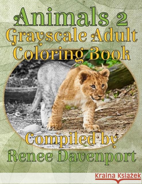 Animals 2 Grayscale Adult Coloring Book Renee Davenport 9781949152012 Joyful Books Publishing, LLC