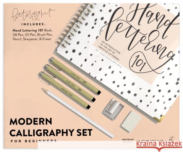 Modern Calligraphy Set for Beginners: A Creative Craft Kit for Adults Featuring Hand Lettering 101 Book, Brush Pens, Calligraphy Pens, and More Chalkfulloflove                          Paige Tate & Co 9781950968343 Paige Tate & Co