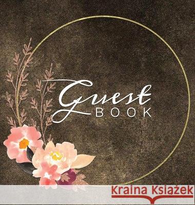 Guest Book: Watercolor Flowers Brown Rustic Hardcover Guestbook Blank No Lines 64 Pages Keepsake Memory Book Sign In Registry for a Wedding Birthday Anniversary Christening Engagement Party Murre Book Decor 9781951373030 Murre Book Decor