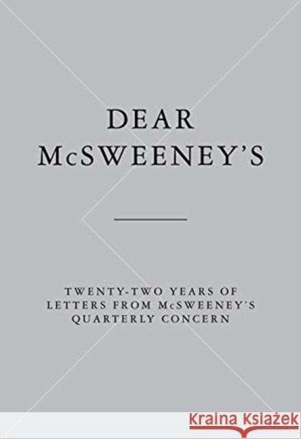 DEAR MCSWEENEYS DANIEL LEVIN BECKER 9781952119019 McSweeney's