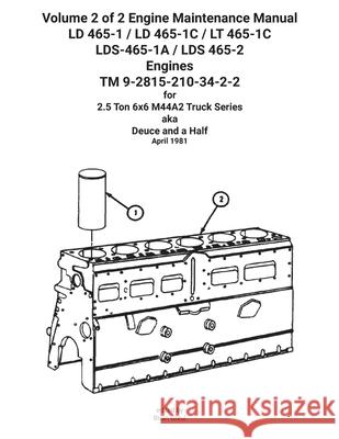 Volume 2 of 2 Engine Maintenance Manual LD 465-1 / LD 465-1C / LT 465-1C LDS-465-1A / LDS 465-2 Engines TM 9-2815-210-34-2-2 U S Army, Brian Greul 9781954285484 Ocotillo Press