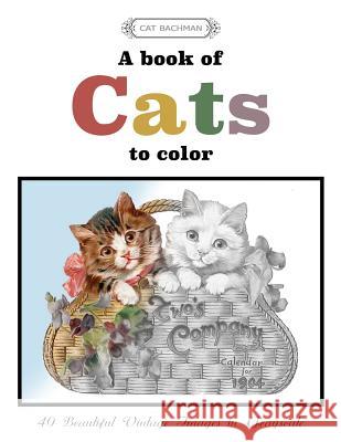 A Book of Cats to Color: A Grayscale Adult Coloring Book Cat Bachman 9781973999676