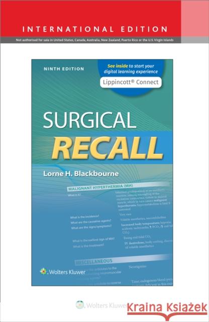 Surgical Recall Lorne Blackbourne   9781975152970 Wolters Kluwer Health