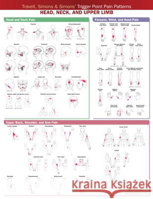 Travell, Simons & Simons  Trigger Point Pain Patterns Wall      Chart: Head, Neck, and Upper Limb ACC   9781975183844 Wolters Kluwer Health