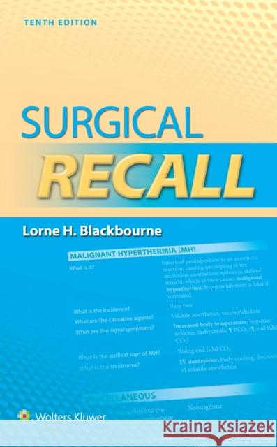 Surgical Recall Lorne Blackbourne 9781975212483 LWW