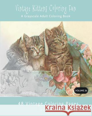 Vintage Kittens Coloring Fun: A Grayscale Adult Coloring Book Vicki Becker 9781979181822 Createspace Independent Publishing Platform