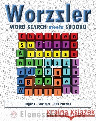 Worzzler (English, Sampler, 320 Puzzles): Word Search meets Sudoku Elenesski Games 9781979731331