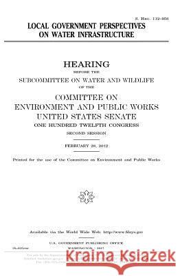Local government perspectives on water infrastructure Senate, United States 9781979907477 Createspace Independent Publishing Platform