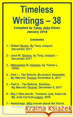 Timeless Writings - 38 Tatay Jobo Elize 9781983825415 Createspace Independent Publishing Platform