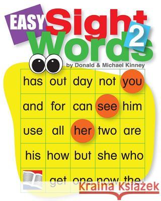 Easy Sight Words 2 Donald Kinney 9781986599993 Createspace Independent Publishing Platform