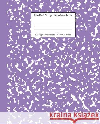 Marbled Composition Notebook: Lavender Marble Wide Ruled Paper Subject Book Young Dreamers Press 9781989387511 Young Dreamers Press