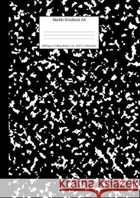 Marble Notebook A4: Black Marble College Ruled Journal Young Dreamers Press   9781989387757 Young Dreamers Press