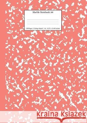 Marble Notebook A4: Coral Pink Marble College Ruled Journal Young Dreamers Press   9781989387818 Young Dreamers Press