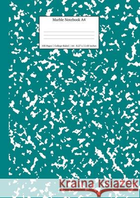 Marble Notebook A4: Teal Marble College Ruled Journal Young Dreamers Press 9781989790526 Young Dreamers Press