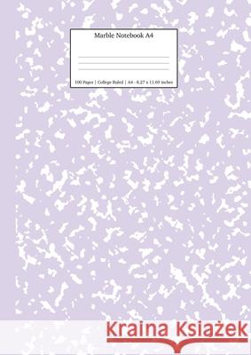 Marble Notebook A4: Lilac Purple College Ruled Journal Young Dreamers Press 9781989790564 Young Dreamers Press
