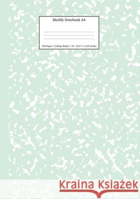 Marble Notebook A4: Mint Green College Ruled Journal Young Dreamers Press 9781989790571 Young Dreamers Press