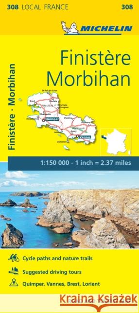 Finistere, Morbihan - Michelin Local Map 308: Map  9782067210035 Michelin Editions des Voyages