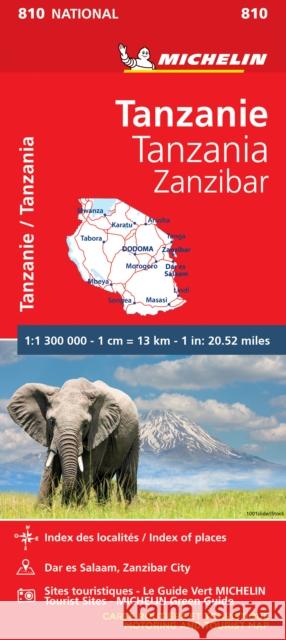 Tanzania & Zanzibar - Michelin National Map 810: Map  9782067242586 Michelin Editions des Voyages