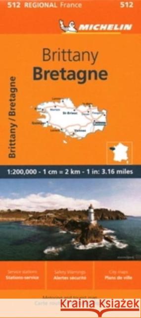 Brittany - Michelin Regional Map 512 Michelin 9782067258648 Michelin Editions des Voyages