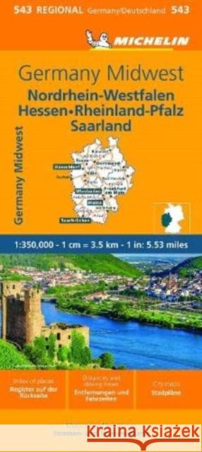 Germany Midwest - Michelin Regional Map 543 Michelin 9782067258990 Michelin Editions des Voyages