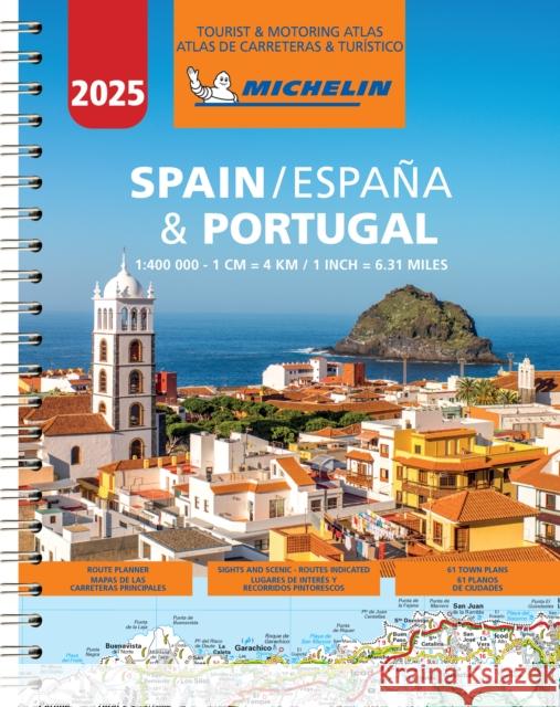 Spain & Portugal 2025 - Tourist and Motoring Atlas (A4-Spiral) Michelin 9782067265202 Michelin Editions des Voyages