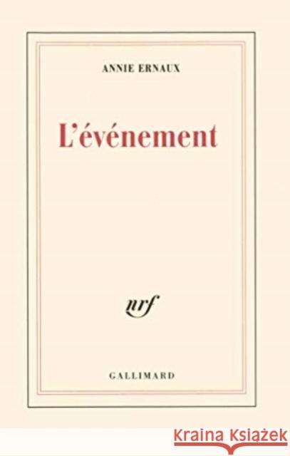 Levenement Annie Ernaux 9782070758012