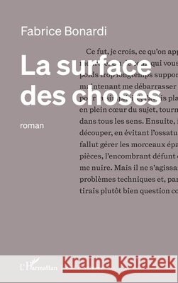 La surface des choses Fabrice Bonardi 9782140348808
