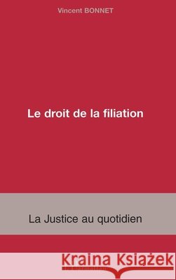 Le droit de la filiation Vincent Bonnet 9782296012226 Editions L'Harmattan