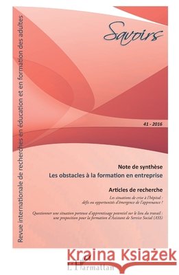 Les obstacles ? la formation en entreprise Philippe Carr? 9782343102016 Editions L'Harmattan