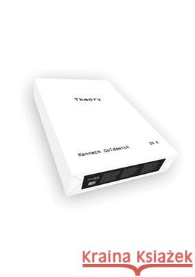 Kenneth Goldsmith: Theory Kenneth Goldsmith 9782365680103