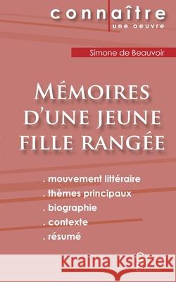 Fiche de lecture Mémoires d'une jeune fille rangée de Simone de Beauvoir (Analyse littéraire de référence et résumé complet) De Beauvoir, Simone 9782367886589 Les Editions Du Cenacle