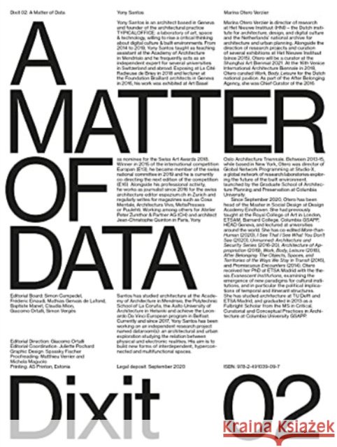 Dixit 02 - A Matter Of Data  9782491039097 Caryatide