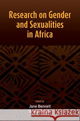 Research on Gender and Sexualities in Africa Jane Bennett Sylvia Tamale 9782869787124 Codesria